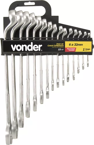 Jogo de Chaves Combinadas 6 a 32 mm Aço CRV Industrial Vonder