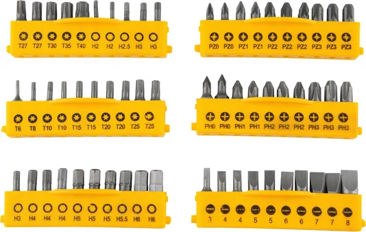 Jogo de Chaves de Fenda, Phillips, Torx, Precisão e Hexalobular 100 Peças CRV Vonder