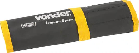 Jogo de Chaves Fixas 6 a 22 mm CRV Cromada 8 Peças Vonder