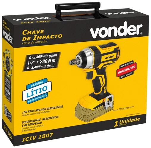 Chave de Impacto 1/2" 18V ICIV1807 Sem Bateria e Carregador Vonder