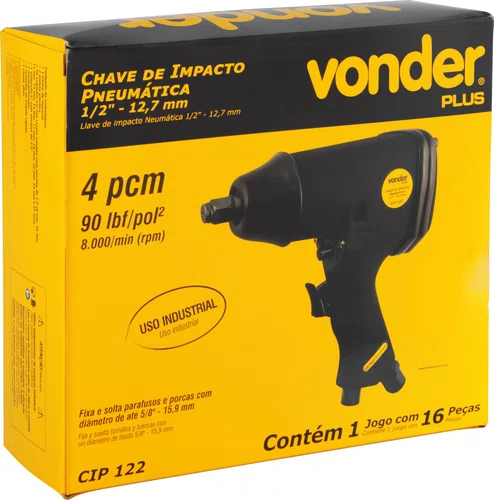 Chave de Impacto Pneumática 1/2" CIP 122 Vonder