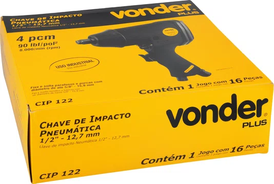 Chave de Impacto Pneumática 1/2" CIP 122 Vonder