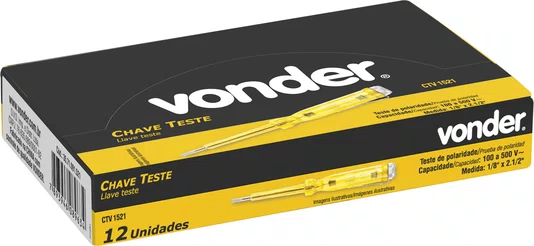 Chave Teste 100 a 500V Caixa com 12 Unidades Vonder