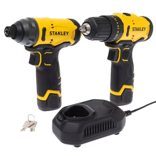 Combo Paraf/Furad 3/8 + Paraf Impac 1/4 12V + 2 Bat(2Ah) Carreg e Maleta SCHI10D2FK-BR Stanley