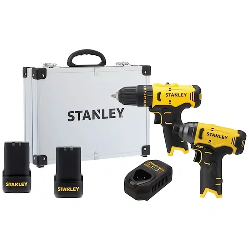 Combo Paraf/Furad 3/8 + Paraf Impac 1/4 12V + 2 Bat(2Ah) Carreg e Maleta SCHI10D2FK-BR Stanley
