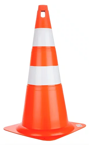 Cone de Sinalização Rígido 70 cm Laranja e Branco WPS1916 Deltaplus