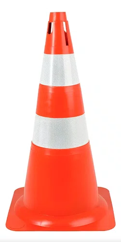 Cone de Sinalização Flexível Laranja e Branco 70cm WPS1910 - Deltaplus