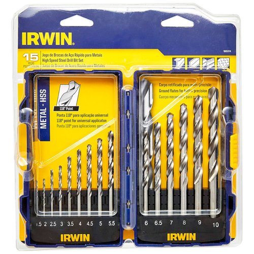 Conjunto Brocas Aço Rápido 15 Peças 1.5-10mm 1865314 Irwin
