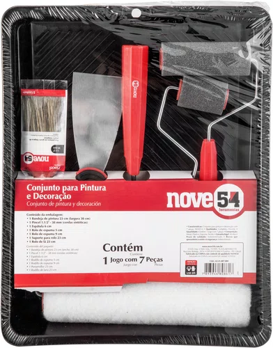 Conjunto para Pintura e Decoração 7 Peças Nove54 Vonder