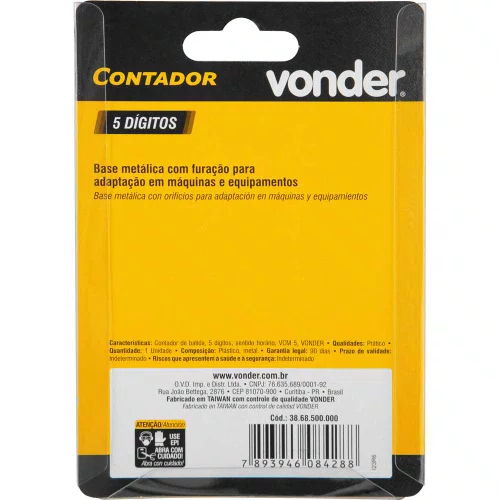 Contador de batida 5 dígitos sentido horário VCM 5 Vonder