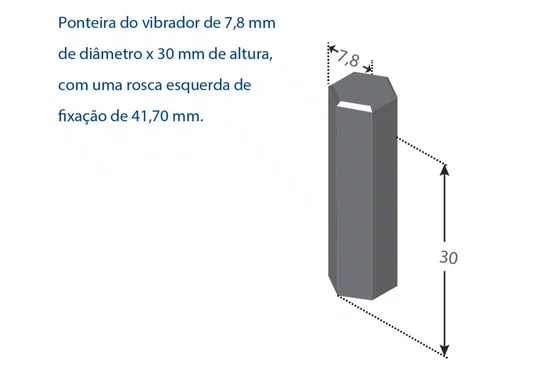Corpo Vibrador Imersão Portátil Com Motor Mono 220V 50/60Hz 1000W Sem Mangote Menegotti