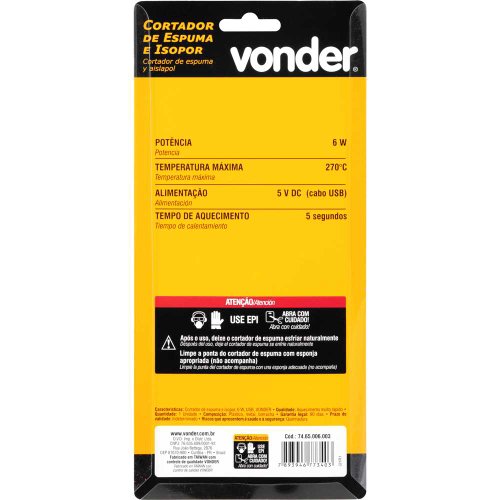 Cortador de Espuma e Isopor 6W USB CEV060 Vonder