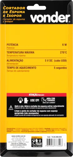 Cortador de Espuma e Isopor 6W USB CEV060 Vonder