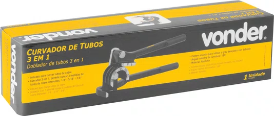 Curvador de Tubos 3 em 1 Vonder para Tubos de Cobre 1/4", 5/16" e 3/8"