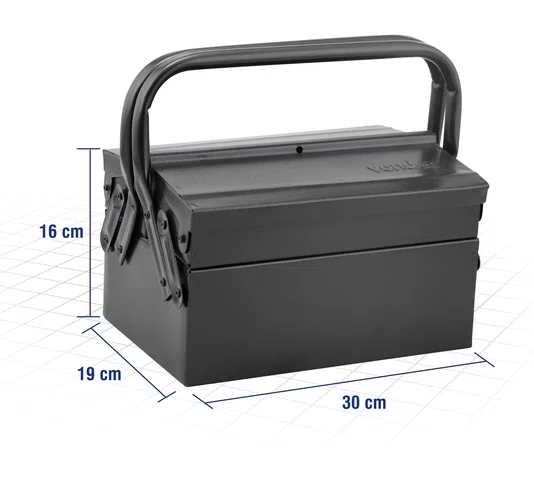 Caixa Metálica para Ferramentas 3 Gavetas 30x19x16cm Vonder