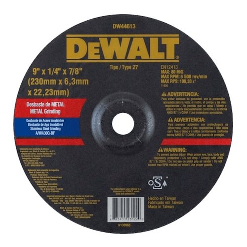 Disco Abrasivo Corte Desbaste Inox 9x1/4x7/8 DW44613 DeWalt