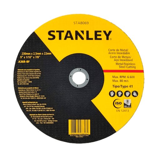 Disco Abrasivo Corte Inox 9x2.5x7/8 STA8069 Stanley