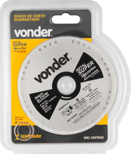 Disco de Corte Diamantado 115 mm Super Vonder