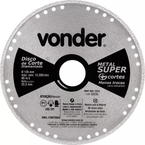 Disco de Corte Diamantado 125 mm Super Vonder