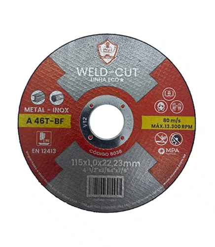 Disco De Corte  4.1/2 Pol. 115X1,0x22mm Eco Cut - 8038 - SC WELD