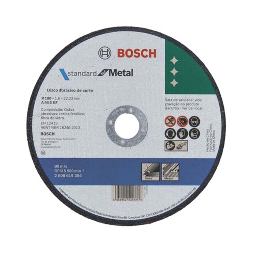 Disco de Corte Standard 180 x 1,6mm 2608.619.384-000