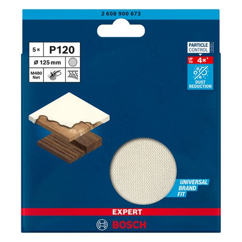 Disco de Lixa Bosch EXPERT M480 125mm Grão 120 com 5un