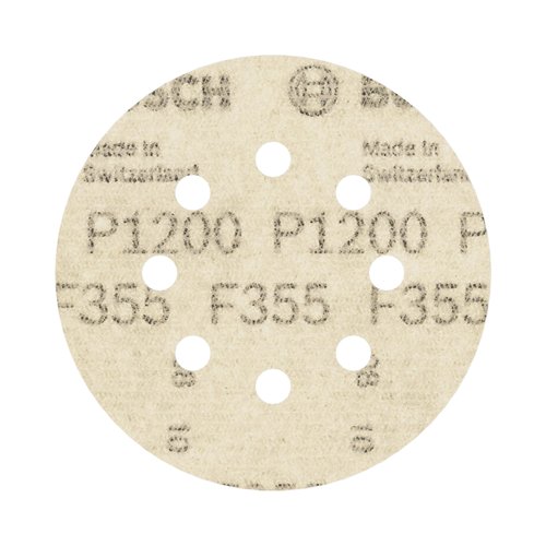 Disco de Lixa Velcro Bosch PRO F355 125mm Grão 1200 com 5 Unidades