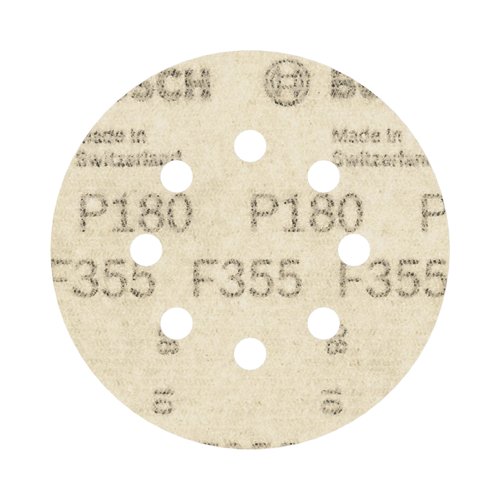 Disco de Lixa Velcro Bosch PRO F355 125mm Grão 180 com 5 Unidades