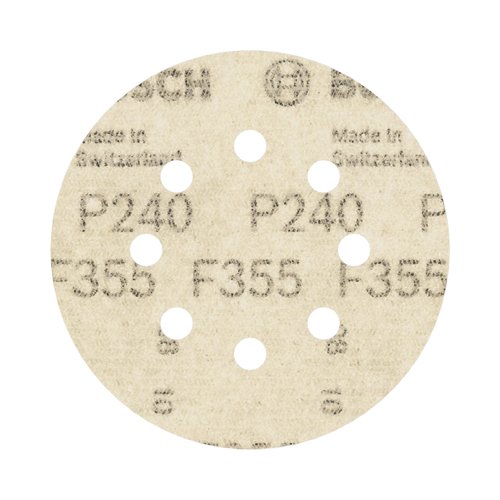 Disco de Lixa Velcro Bosch PRO F355 125mm Grão 240 com 5 Unidades