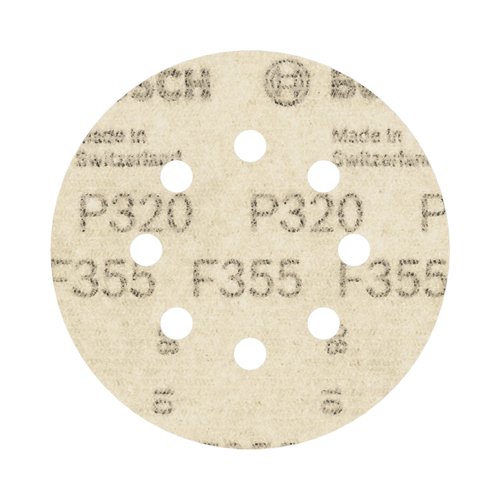 Disco de Lixa Velcro Bosch PRO F355 125mm Grão 320 com 5 Unidades