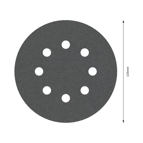 Disco de Lixa Velcro Bosch PRO F355 125mm Grão 320 com 5 Unidades