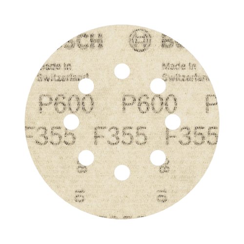 Disco de Lixa Velcro Bosch PRO F355 125mm Grão 600 com 5 Unidades