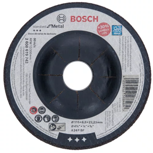 Disco Desbaste 4.1/2" 115x6,0x22,2 Std Metal 2608619743 Bosch