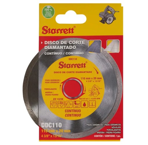 Disco Diamantado 110mm Continuo DDC110 Starrett