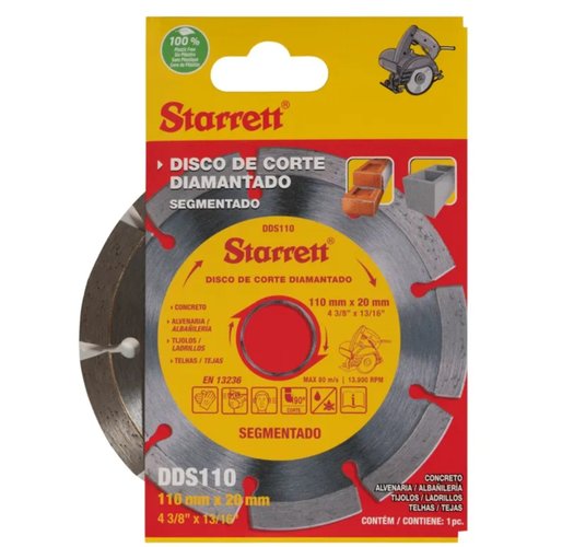 Disco Diamantado 110mm Segmentado DDS110 Starrett