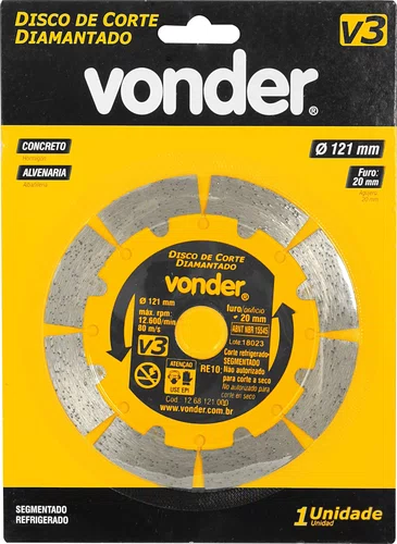 Disco Diamantado 121mm Segmentado V3 1268121000 Vonder