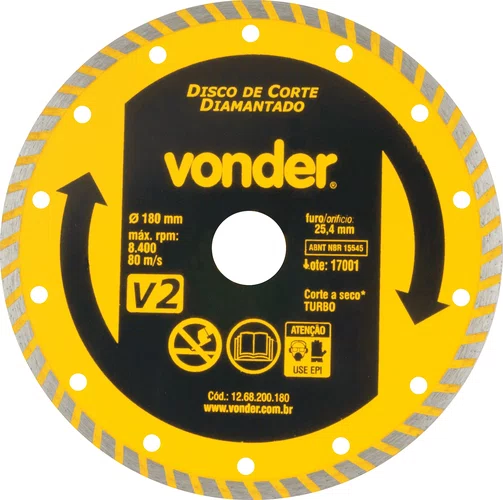 Disco Diamantado 180 mm V2 Vonder