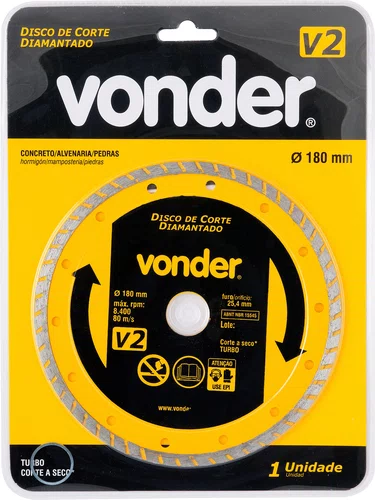 Disco Diamantado 180 mm V2 Vonder