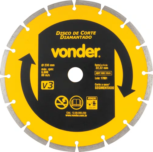 Disco Diamantado Segmentado 230 mm V3 Vonder