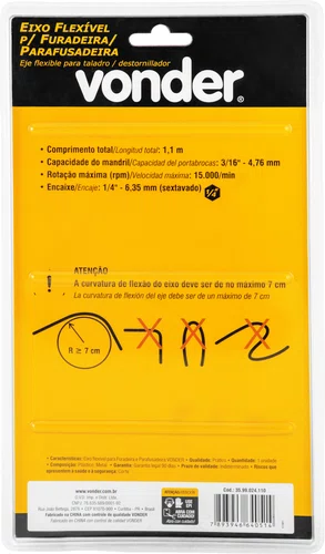 Eixo Flexível para Furadeira e Parafusadeira Vonder