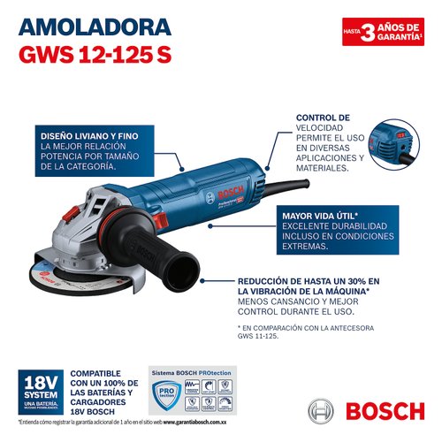 Esmerilhadeira 5" Bosch 1200W 220V GWS 12-125S