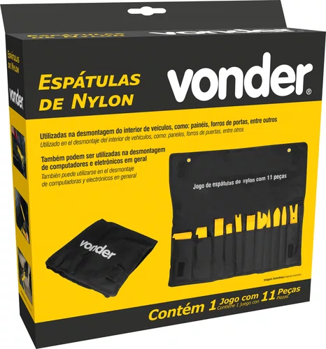 Jogo de Espátulas de Nylon para Automóveis com 11 Peças Vonder