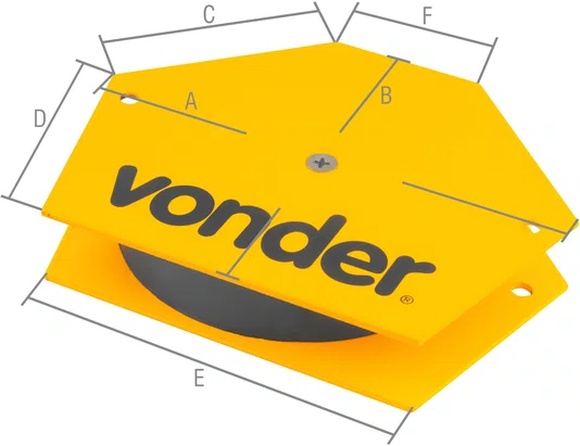 Esquadro Magnético Hexagonal 30 kg Vonder