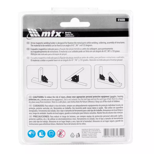 Esquadro Magnetico Para Soldador, 50 Libras, 23 Kgf, Ref 9755355 - MTX