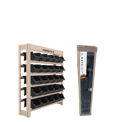 Estante Gaveteiro Organizador Kit 25 Gavetas N3 Preta Presto