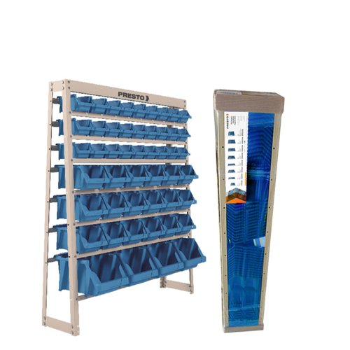 Estante Gaveteiro Organizador Kit 49 Gavetas Mistas N3/5/7 Azul Presto