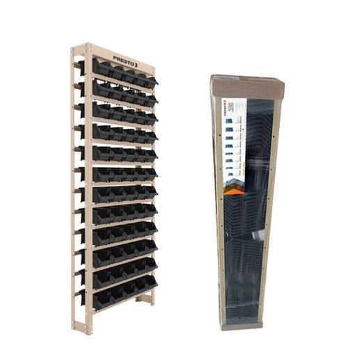 Estante Gaveteiro Organizador Kit 60 Gavetas N3 Preta Presto