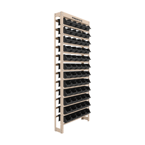 Estante Gaveteiro Organizador Kit 60 Gavetas N3 Preta Presto
