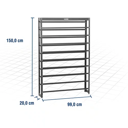 Estante Metálica 150 x 99 x 20 cm 54/5 Vonder