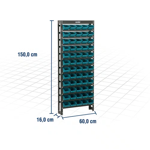 Estante Metálica com 60 Gaveteiros Nº 3 Azul – Vonder